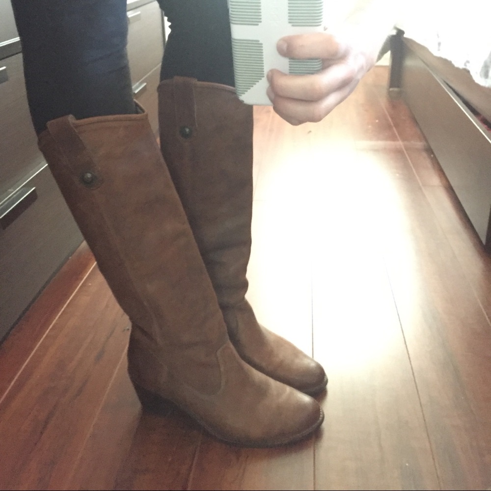 Frye Jackie Button Boot Leather Cognac size 8